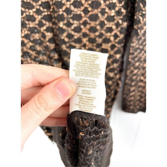 Free People New Romantics Joan of Arc knit tunic dress sweater copper thread XS - Picture 11 of 11